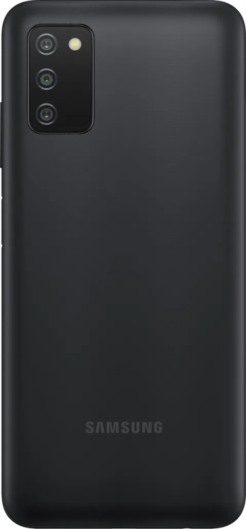 Samsung Galaxy A03s in Black, back view