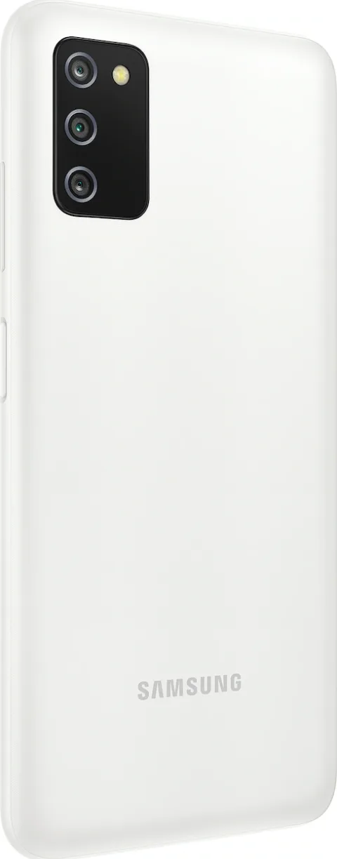 Samsung Galaxy A03s in White, back view