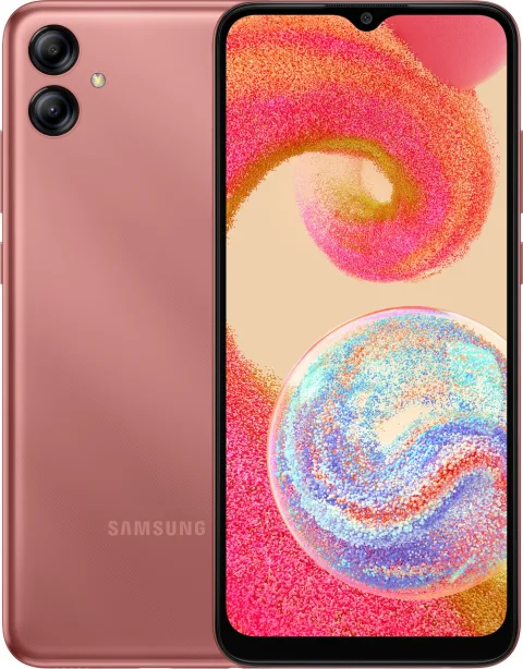 Samsung Galaxy A04e in Copper, front view