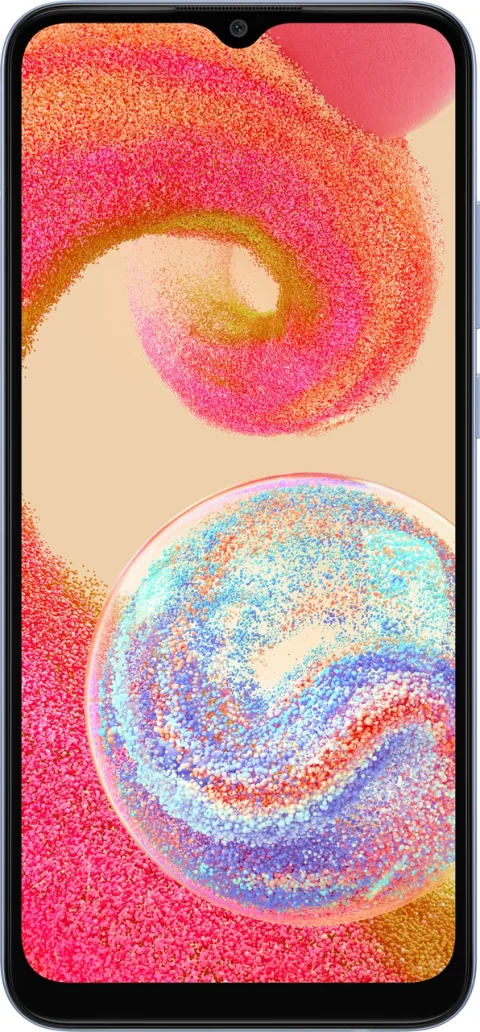 Samsung Galaxy A04e in Light Blue, front view