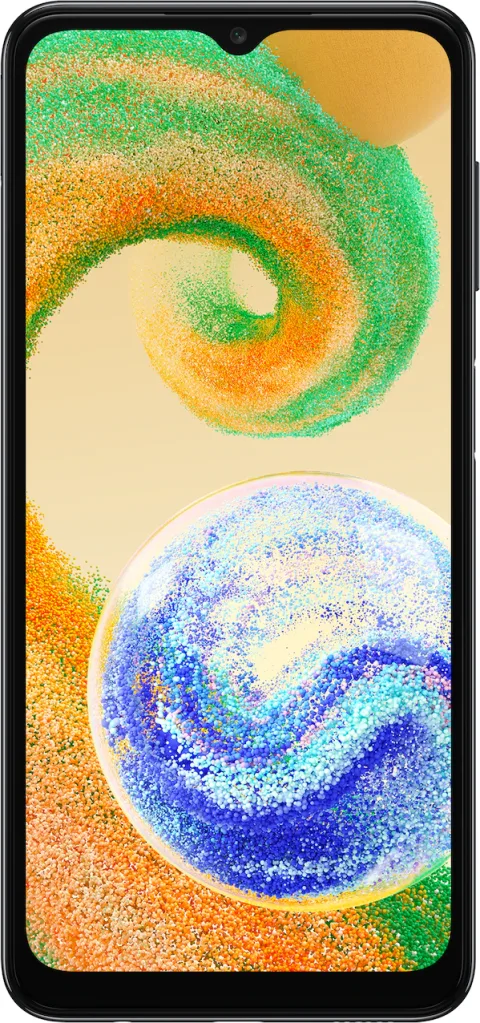 Samsung Galaxy A04s in Black, front view