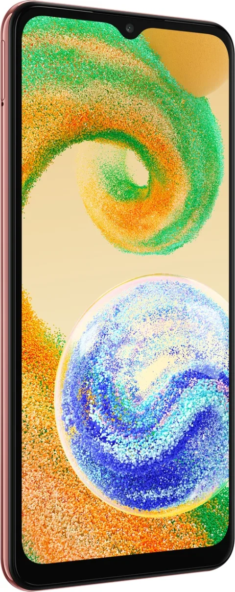 Samsung Galaxy A04s in Orange Copper, back view