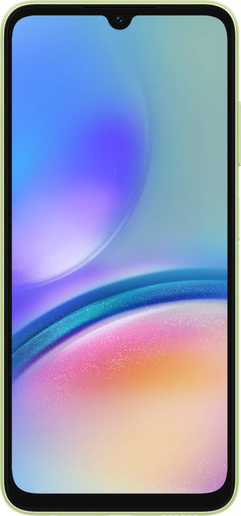 Samsung Galaxy A05s in Light Green, front view