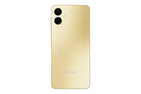 Samsung Galaxy A06 in Gold, back view