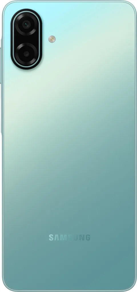 Samsung Galaxy A07 5G in Light Green, back close-up
