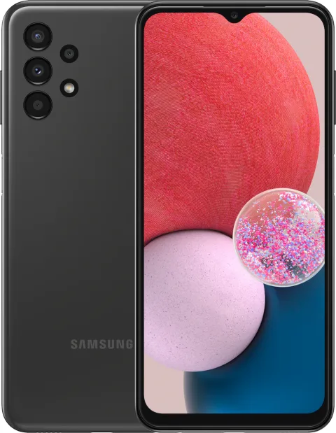 Samsung Galaxy A13 in Black, front and back