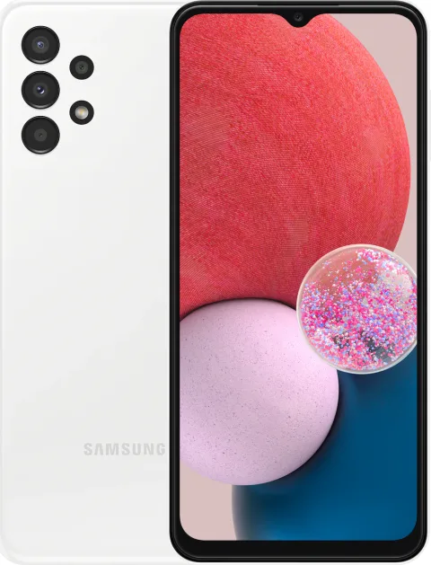 Samsung Galaxy A13 in White, front and back