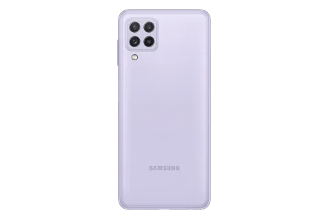 Samsung Galaxy A22 in Violet, back view