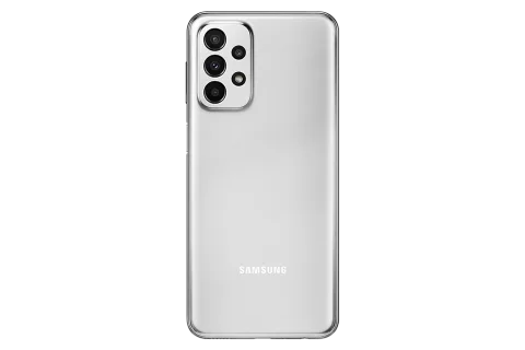 Samsung Galaxy A23 5G in Silver, back view detail