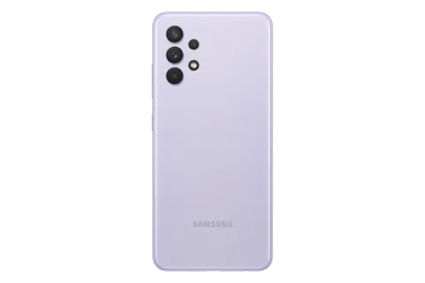Samsung Galaxy A32 in Awesome Violet, back view
