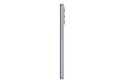 Samsung Galaxy A32 in Awesome Violet, side angle view