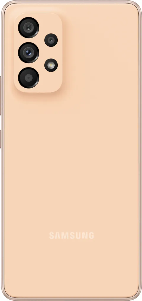Samsung Galaxy A53 5G in Awesome Peach, back view