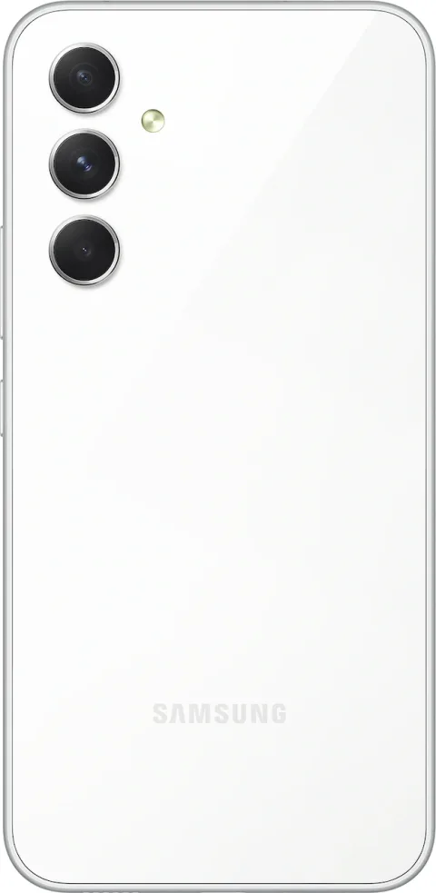 Samsung Galaxy A54 in Awesome White, back view