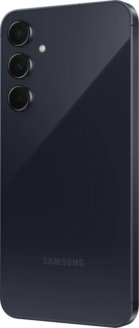 Samsung Galaxy A55 in Awesome Navy, angled view