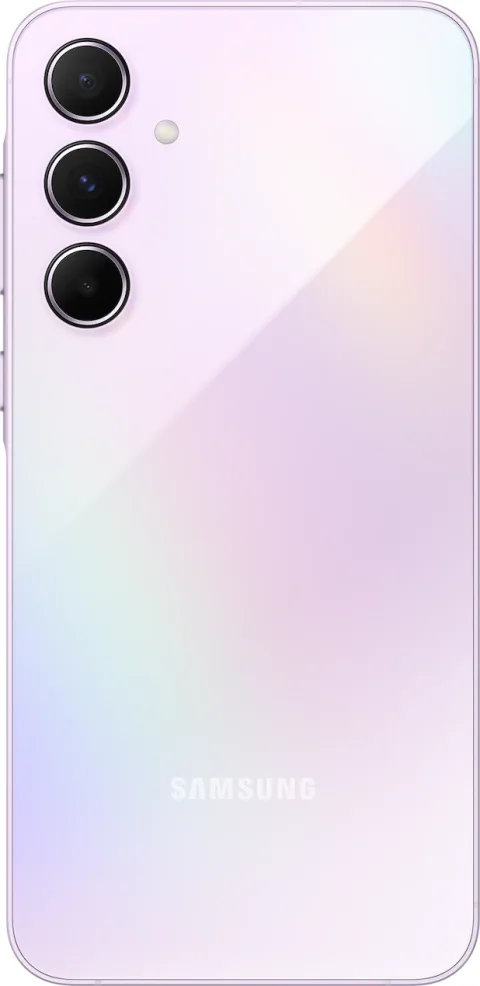 Samsung Galaxy A55 in Awesome Lilac, back view
