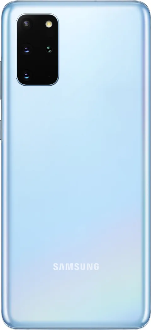 Samsung Galaxy S20+ in Cloud Blue, back view