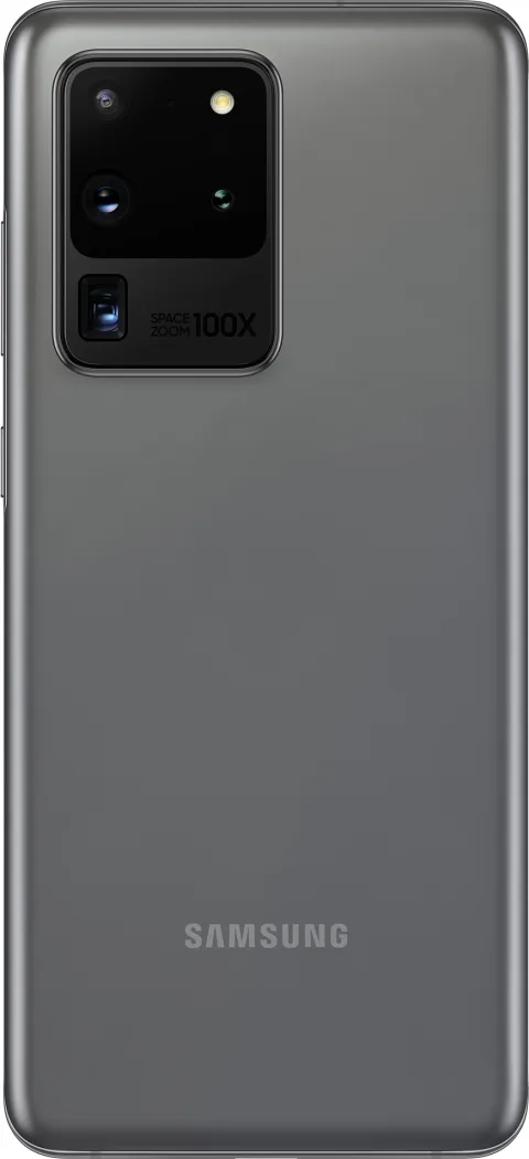 Samsung Galaxy S20 Ultra in Cosmic Grey, back view