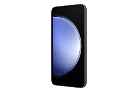 Samsung Galaxy S23 FE, front three-quarter angle (opposite side), Graphite