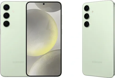 Samsung Galaxy S24+ in Jade Green, front, back and side