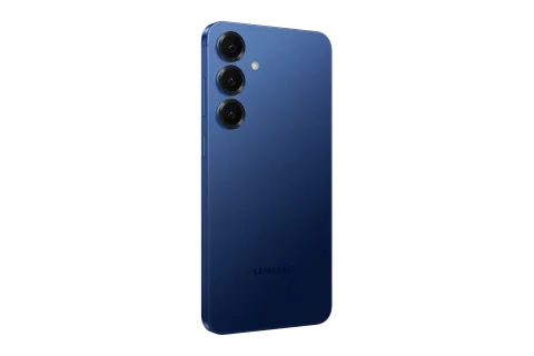 Samsung Galaxy S25+ in Navy, back, three-quarter angle
