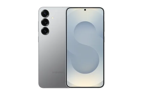 Samsung Galaxy S25+ in Silver Shadow, front view