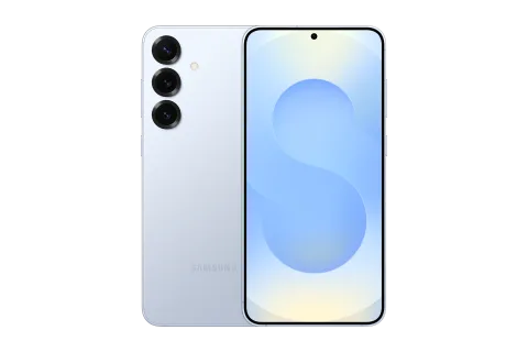 Samsung Galaxy S25+ in Icyblue, front view