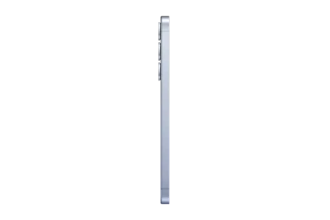Samsung Galaxy S25+ in Icyblue, side profile