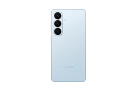 Samsung Galaxy S26 in Sky Blue, back panel and rear camera module of the Samsung Galaxy S26