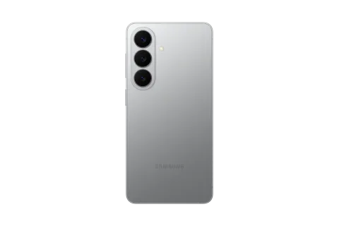 Samsung Galaxy S26 in Silver Shadow, back panel and rear camera module of the Samsung Galaxy S26