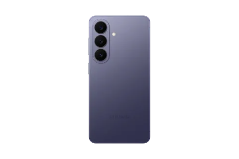 Samsung Galaxy S26 in Cobalt Violet, back panel and rear camera module of the Samsung Galaxy S26
