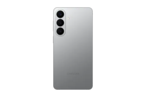 Samsung Galaxy S26+ in Silver Shadow, back panel and rear camera module of the Samsung Galaxy S26+
