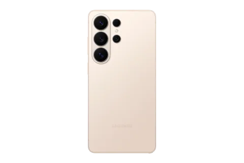 Samsung Galaxy S26 Ultra in Pink Gold, back panel and rear camera module of the Samsung Galaxy S26 Ultra