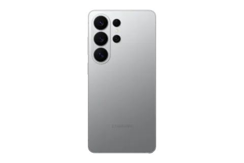 Samsung Galaxy S26 Ultra in Silver Shadow, back panel and rear camera module of the Samsung Galaxy S26 Ultra