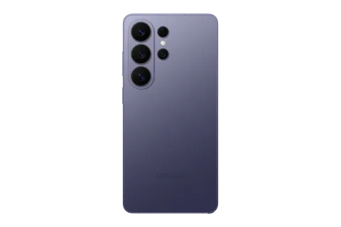 Samsung Galaxy S26 Ultra in Cobalt Violet, back panel and rear camera module of the Samsung Galaxy S26 Ultra