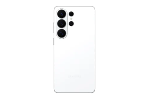 Samsung Galaxy S26 Ultra in White, back panel and rear camera module of the Samsung Galaxy S26 Ultra