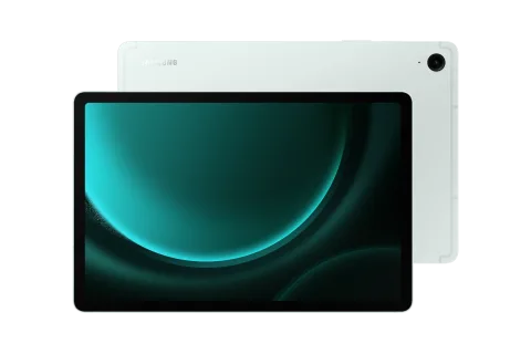Samsung Galaxy Tab S9 FE in Mint, front and back view