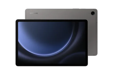 Samsung Galaxy Tab S9 FE in Gray, front and back view