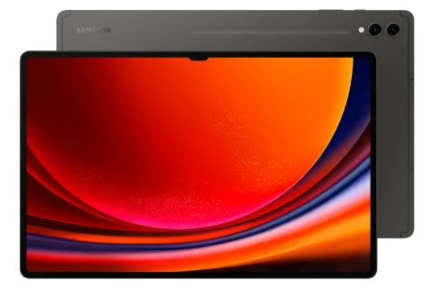 Samsung Galaxy Tab S9 Ultra in Graphite, front and back view