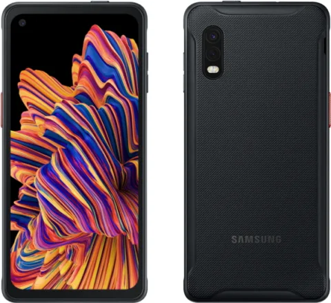 Samsung Galaxy XCover Pro in Black, front and back