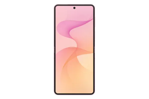 Samsung Galaxy Z Flip8 in Pink, unfolded, main display facing forward