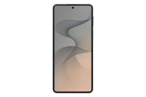 Samsung Galaxy Z Flip8 in Graphite, unfolded, main display facing forward