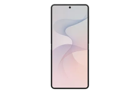 Samsung Galaxy Z Flip8 in Cream, unfolded, main display facing forward
