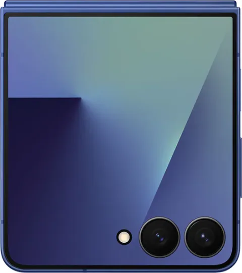 Galaxy Z Flip7 in Blue Shadow, unfolded, front display