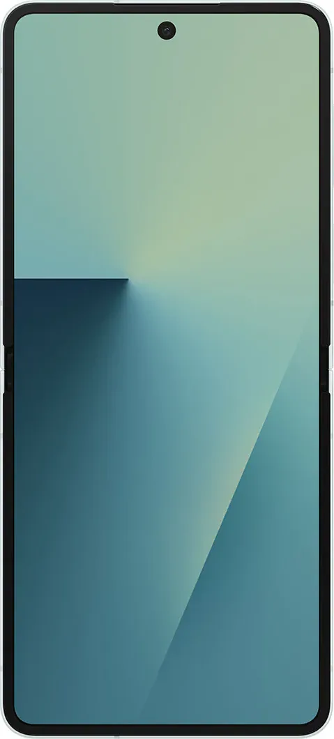 Galaxy Z Flip7 in Mint, unfolded, rear view