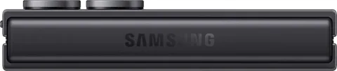 Galaxy Z Flip7 in Jetblack, closed, three-quarter front angle