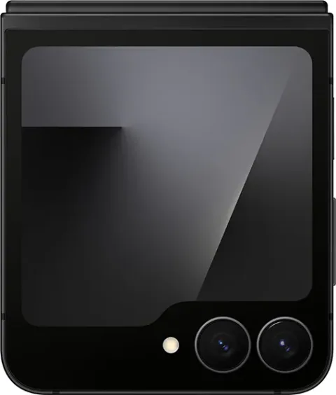 Galaxy Z Flip7 FE in Black, unfolded, front display