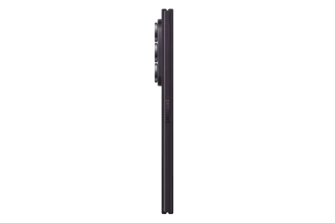 Samsung Galaxy Z Fold8 Ultra in Violet Shadow, closed, side profile showing its thin body