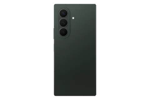 Samsung Galaxy Z Fold8 Ultra in Green Shadow, closed, triple rear camera