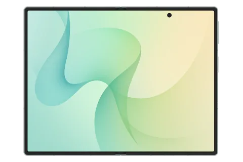 Samsung Galaxy Z Fold8 in Pistachio, unfolded, 7.6-inch main display facing forward