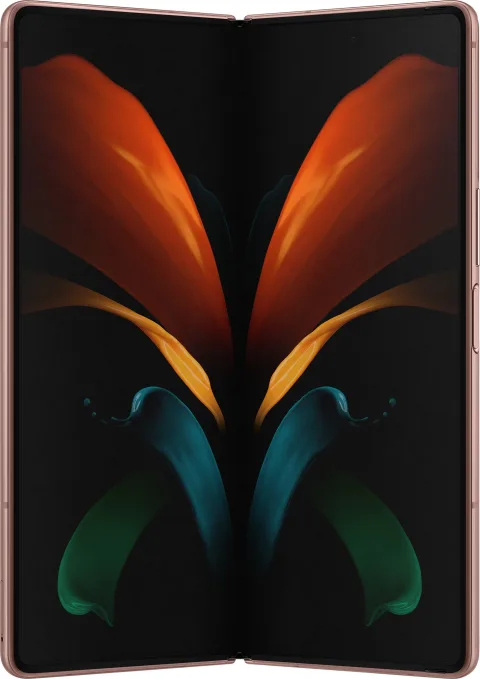 Samsung Galaxy Z Fold2 5G in Mystic Bronze, open front view